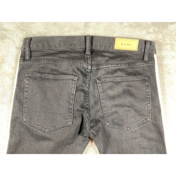 mnml Black Skinny Jeans with White Side Stripe & Ankle Zippers | Button-Fly | 31 - Picture 5 of 16